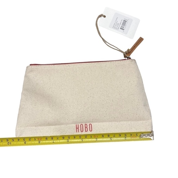Hobo sable canvas fuchsia pouch with leather trim nwt